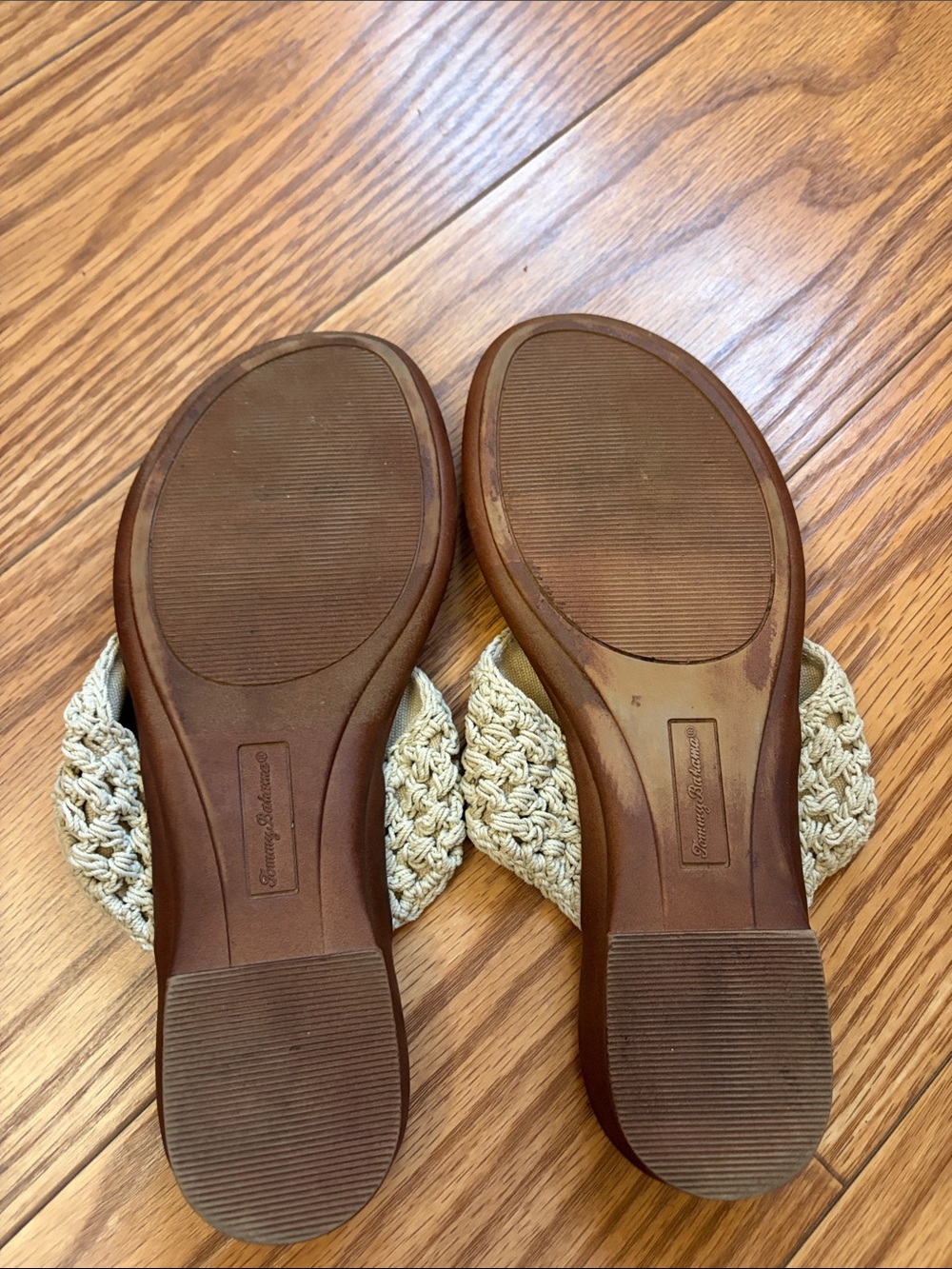Tommy Bahama Women's Crochet Thong Sandals in Cream/Tan - Picture 5 of 7